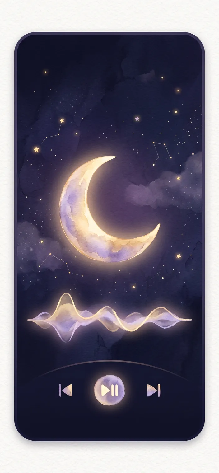 DozyTales audio mode with soothing narration controls